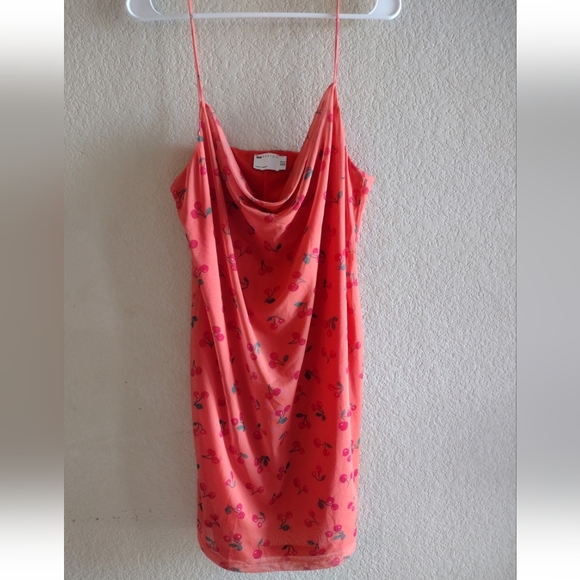 Asos Cherry Mesh Cowl Dress Size US 14 NWOT - Picture 2 of 15